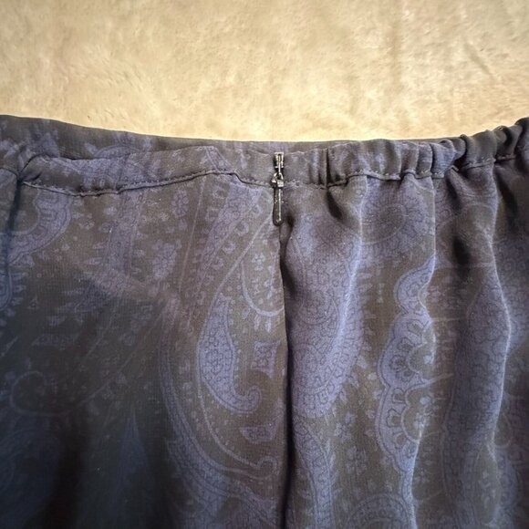 Vintage Y2k 90s Express Black & Blue Paisley Print Maxi Skirt Sz XS 1/2 Compagni - Picture 11 of 12